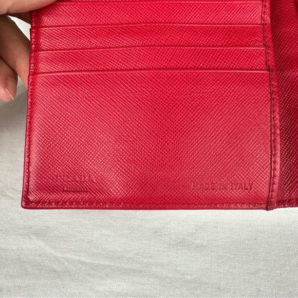 PRADA magenta color nylon Tessuto enamel mini compact wallet crossbody - Picture 8 of 14